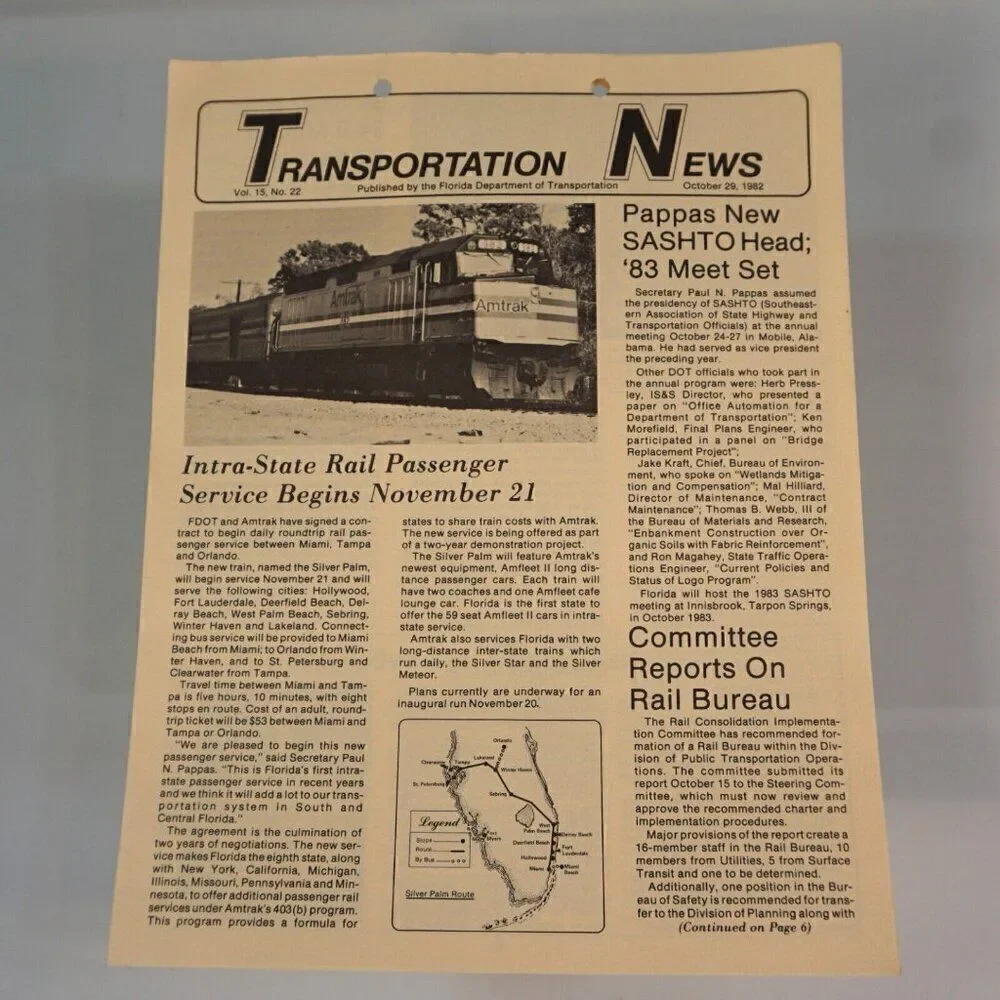 1982 State of Florida Department of Transportation 3 Bulletins
